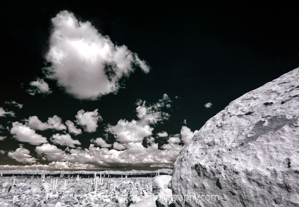 Baja California Infrared photography, Landscape, Clouds, Desert Rocks